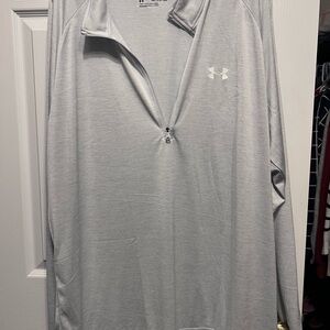 Under Armour Men's Light Gray Quarter-Zip Pullover